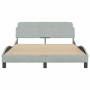 Light gray velvet bed frame with headboard 120x200cm by , Beds and slatted bases - Ref: Foro24-373152, Price: 143,89 €, Disco...