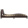 Estructura de cama cabecero cuero sintético marrón 140x200 cm de , Camas y somieres - Ref: Foro24-373200, Precio: 169,93 €, D...