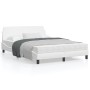 Bed frame with white synthetic leather headboard 120x200 cm by , Beds and slatted bases - Ref: Foro24-373159, Price: 166,13 €...