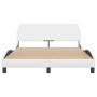 White synthetic leather headboard bed frame 140x200 cm by , Beds and slatted bases - Ref: Foro24-373199, Price: 139,86 €, Dis...