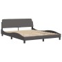 Estructura de cama con cabecero cuero sintético gris 160x200cm de , Camas y somieres - Ref: Foro24-373221, Precio: 166,58 €, ...