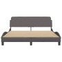 Estructura de cama con cabecero cuero sintético gris 160x200cm de , Camas y somieres - Ref: Foro24-373221, Precio: 166,58 €, ...