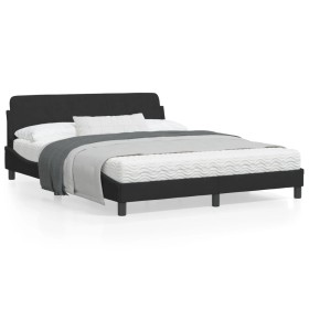 Bed frame with black velvet headboard 160x200 cm by , Beds and slatted bases - Ref: Foro24-373214, Price: 164,99 €, Discount: %