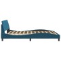 Bed frame with blue velvet headboard 160x200 cm by , Beds and slatted bases - Ref: Foro24-373216, Price: 176,36 €, Discount: %