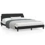 Estructura cama cabecero cuero sintético negro blanco 160x200cm de , Camas y somieres - Ref: Foro24-373223, Precio: 146,19 €,...