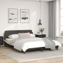 Estructura cama cabecero cuero sintético negro blanco 160x200cm de , Camas y somieres - Ref: Foro24-373223, Precio: 146,19 €,...