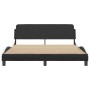 Estructura cama cabecero cuero sintético negro blanco 160x200cm de , Camas y somieres - Ref: Foro24-373223, Precio: 146,19 €,...