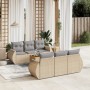 Set aus 7-teiligen Gartensofas und Kissen, synthetisches Rattan, beige von , Gartensets - Ref: Foro24-3257228, Preis: 556,82 ...