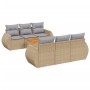 Set aus 7-teiligen Gartensofas und Kissen, synthetisches Rattan, beige von , Gartensets - Ref: Foro24-3257228, Preis: 556,82 ...