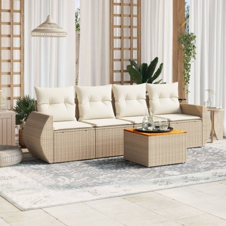 Set Gartensofas mit Kissen 5 Stück synthetisches Rattan beige von , Gartensets - Ref: Foro24-3224882, Preis: 427,99 €, Rabatt: %