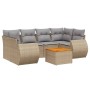 Set aus 7-teiligen Gartensofas und Kissen, synthetisches Rattan, beige von , Gartensets - Ref: Foro24-3257235, Preis: 508,10 ...