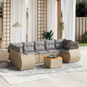 Set Gartensofas mit beigen Kissen 8 Stück PE Rattan von , Gartensets - Ref: Foro24-3257249, Preis: 568,99 €, Rabatt: %