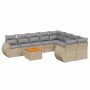 Set de sofás de jardín 9 pzas con cojines ratán sintético beige de , Conjuntos de jardín - Ref: Foro24-3257263, Precio: 681,1...