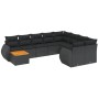 Set de sofás de jardín 10 pzas cojines ratán sintético negro de , Conjuntos de jardín - Ref: Foro24-3257497, Precio: 670,99 €...