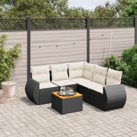 Set aus 6-teiligen Gartensofas und Kissen Kunstrattan schwarz von , Gartensets - Ref: Foro24-3257330, Preis: 393,19 €, Rabatt: %