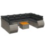 Set de sofás de jardín 10 pzas con cojines ratán sintético gris de , Conjuntos de jardín - Ref: Foro24-3257481, Precio: 665,9...