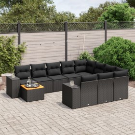 11-piece garden sofa set and black synthetic rattan cushions by , Garden sets - Ref: Foro24-3257959, Price: 737,69 €, Discoun...