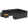 11-teiliges Gartensofa-Set und schwarze synthetische Rattankissen von , Gartensets - Ref: Foro24-3257959, Preis: 706,64 €, Ra...