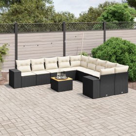 Garden sofa set 11 pieces and black synthetic rattan cushions by , Garden sets - Ref: Foro24-3257967, Price: 660,07 €, Discou...