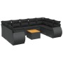 Set de sofás de jardín 10 pzas cojines ratán sintético negro de , Conjuntos de jardín - Ref: Foro24-3257476, Precio: 670,99 €...