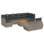 Set de sofás de jardín 10 pzas con cojines ratán sintético gris de , Conjuntos de jardín - Ref: Foro24-3257488, Precio: 665,9...