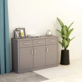 Aparador de madera contrachapada gris brillante 110x30x75 cm de , Aparadores - Ref: Foro24-800710, Precio: 143,99 €, Descuent...