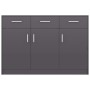 Aparador de madera contrachapada gris brillante 110x30x75 cm de , Aparadores - Ref: Foro24-800710, Precio: 143,19 €, Descuent...