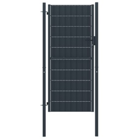 Puerta de valla de PVC y acero gris antracita 100x164 cm de vidaXL, Puertas de jardín - Ref: Foro24-145235, Precio: 204,71 €,...