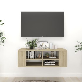 Sonoma oak plywood TV wall cabinet 102x35x35 cm by , TV Furniture - Ref: Foro24-806241, Price: 47,99 €, Discount: %