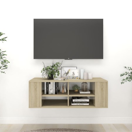 Mueble pared TV madera contrachapada roble Sonoma 102x35x35 cm de , Muebles TV - Ref: Foro24-806241, Precio: 47,99 €, Descuen...