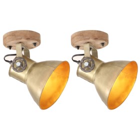 Industrial wall/ceiling lamps 2 pcs brass 20x25 cm E27 by , Lamps - Ref: Foro24-320509, Price: 57,99 €, Discount: %