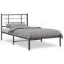 Bed frame with black metal headboard 100x190 cm by , Beds and slatted bases - Ref: Foro24-355555, Price: 68,29 €, Discount: %