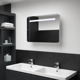 Mueble de baño con espejo LED 80x9,5x55 cm de vidaXL, Tocadores de baño - Ref: Foro24-285120, Precio: 138,11 €, Descuento: %