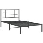 Bed frame with black metal headboard 100x190 cm by , Beds and slatted bases - Ref: Foro24-355555, Price: 68,29 €, Discount: %