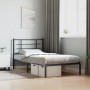 Bed frame with black metal headboard 100x190 cm by , Beds and slatted bases - Ref: Foro24-355555, Price: 68,29 €, Discount: %