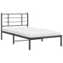 Bed frame with black metal headboard 100x190 cm by , Beds and slatted bases - Ref: Foro24-355555, Price: 68,29 €, Discount: %