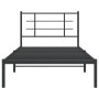 Bed frame with black metal headboard 100x190 cm by , Beds and slatted bases - Ref: Foro24-355555, Price: 68,29 €, Discount: %