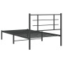 Bed frame with black metal headboard 100x190 cm by , Beds and slatted bases - Ref: Foro24-355555, Price: 68,29 €, Discount: %