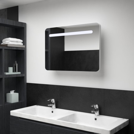 Mueble de baño con espejo LED 80x9,5x55 cm de vidaXL, Tocadores de baño - Ref: Foro24-285120, Precio: 139,78 €, Descuento: %