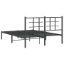 Estructura de cama con cabecero metal negro 140x200 cm de , Camas y somieres - Ref: Foro24-355562, Precio: 102,89 €, Descuent...