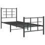 Bed frame with headboard and black metal footboard 75x190 cm by , Beds and slatted bases - Ref: Foro24-355569, Price: 68,58 €...