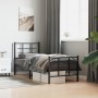 Bed frame with headboard and black metal footboard 75x190 cm by , Beds and slatted bases - Ref: Foro24-355569, Price: 68,58 €...