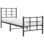 Bed frame with headboard and black metal footboard 75x190 cm by , Beds and slatted bases - Ref: Foro24-355569, Price: 68,58 €...