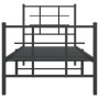 Bed frame with headboard and black metal footboard 75x190 cm by , Beds and slatted bases - Ref: Foro24-355569, Price: 68,58 €...