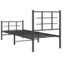 Bed frame with headboard and black metal footboard 75x190 cm by , Beds and slatted bases - Ref: Foro24-355569, Price: 68,58 €...