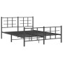 Black metal headboard and footboard bed frame 150x200 cm by , Beds and slatted bases - Ref: Foro24-355581, Price: 117,19 €, D...