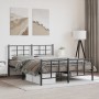 Black metal headboard and footboard bed frame 150x200 cm by , Beds and slatted bases - Ref: Foro24-355581, Price: 117,19 €, D...