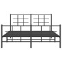 Black metal headboard and footboard bed frame 150x200 cm by , Beds and slatted bases - Ref: Foro24-355581, Price: 117,19 €, D...