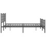 Black metal headboard and footboard bed frame 150x200 cm by , Beds and slatted bases - Ref: Foro24-355581, Price: 117,19 €, D...