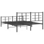 Black metal headboard and footboard bed frame 150x200 cm by , Beds and slatted bases - Ref: Foro24-355581, Price: 117,19 €, D...